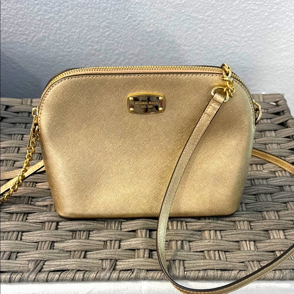 Michael Kors Metallic Gold Crossbody Bag